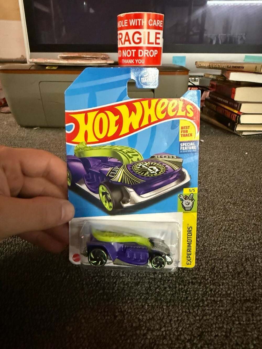 Hot Wheels Clip Rod Purple and Green Experimotors 5/5